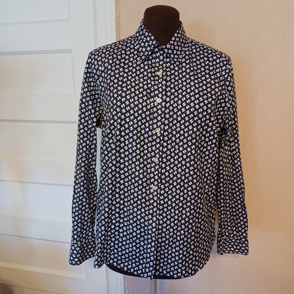 Land's End Navy/White Shirt, sz 16